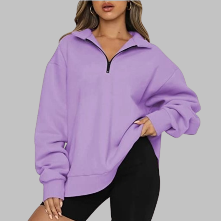 TENLEY™ - Casual Oversized Half Zip Long Sleeve Sweatshirt