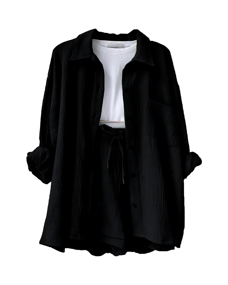 VERA™ – Modern Button-Up Shorts Set