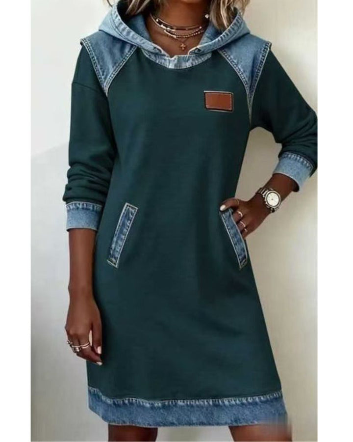 Denim Hoodie Dress