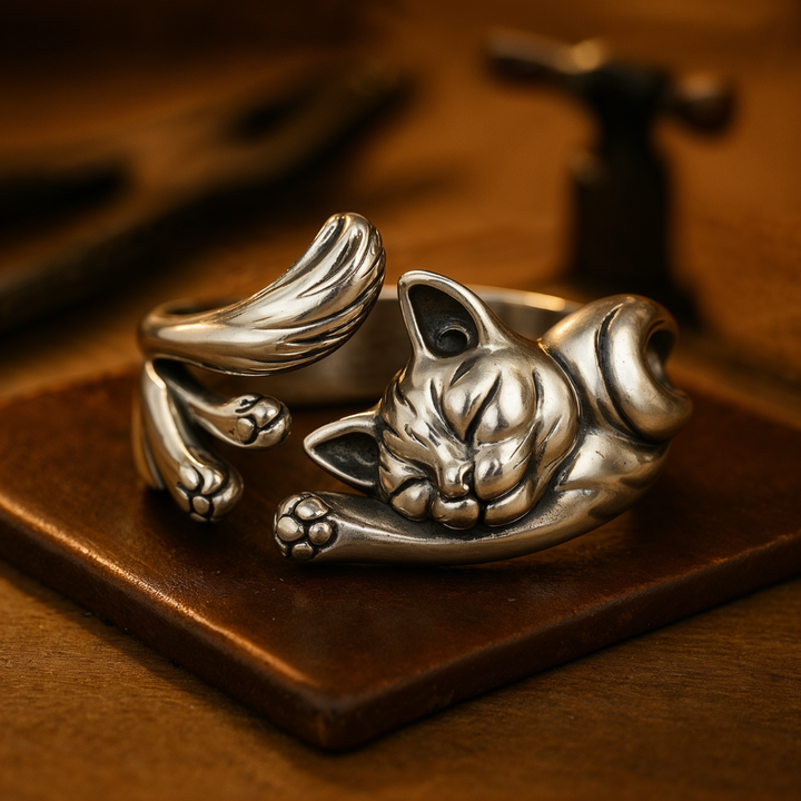 Soft Cuddle Cat Adjustable Ring