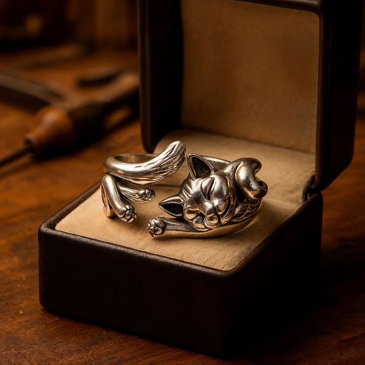 Soft Cuddle Cat Adjustable Ring