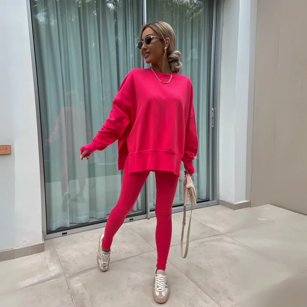 YACHI™ - Casual Long Sleeve Sweatshirt and Pants Set