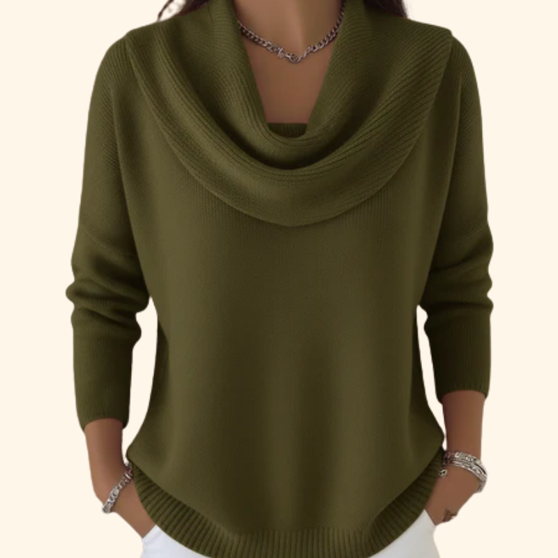Soft Cowl-Neck Sweater