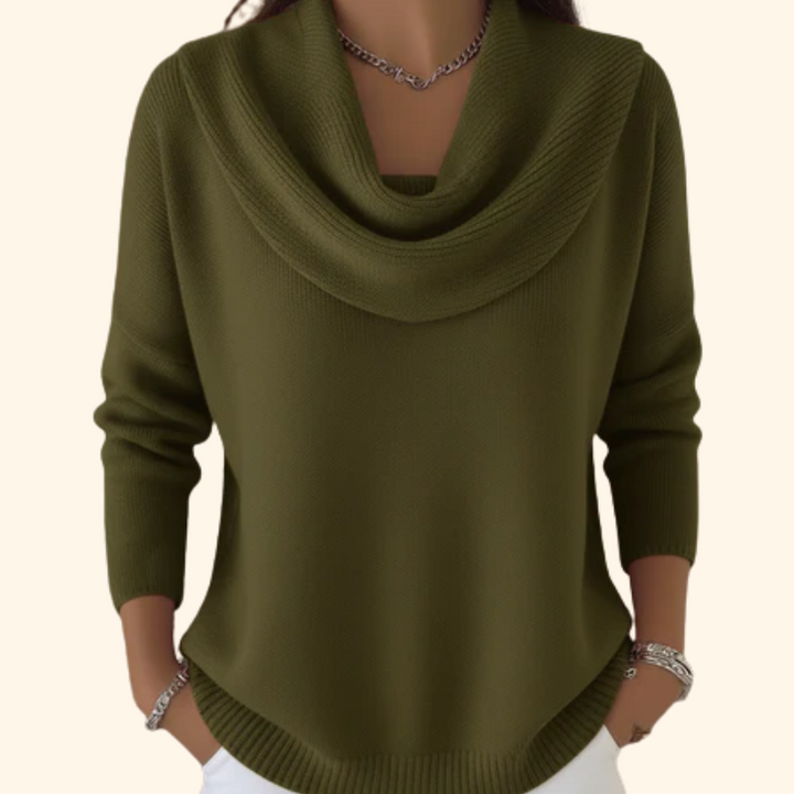 Soft Cowl-Neck Sweater