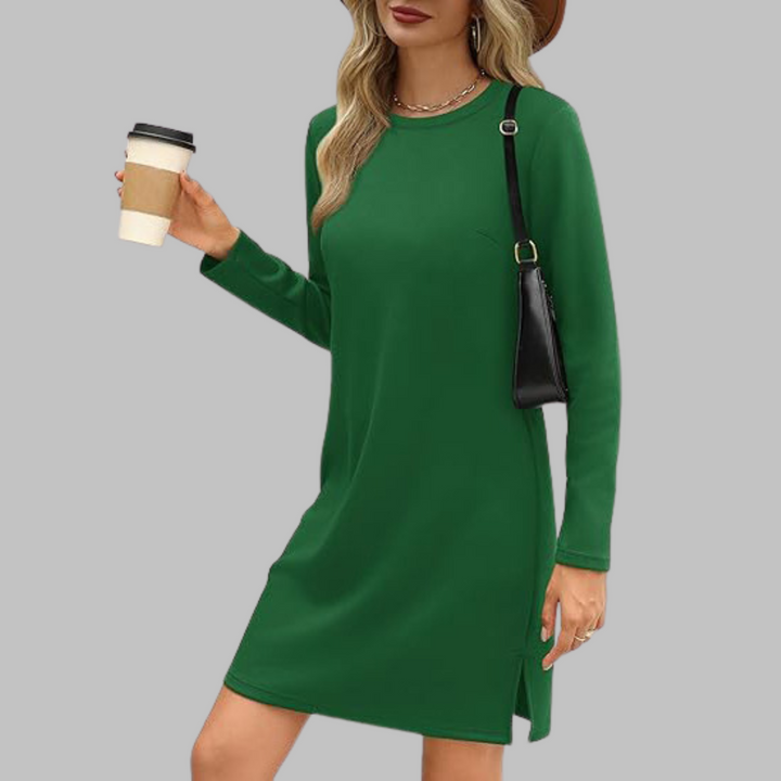 TATLO™ - Casual Long Sleeve Round Neck Mini Dress