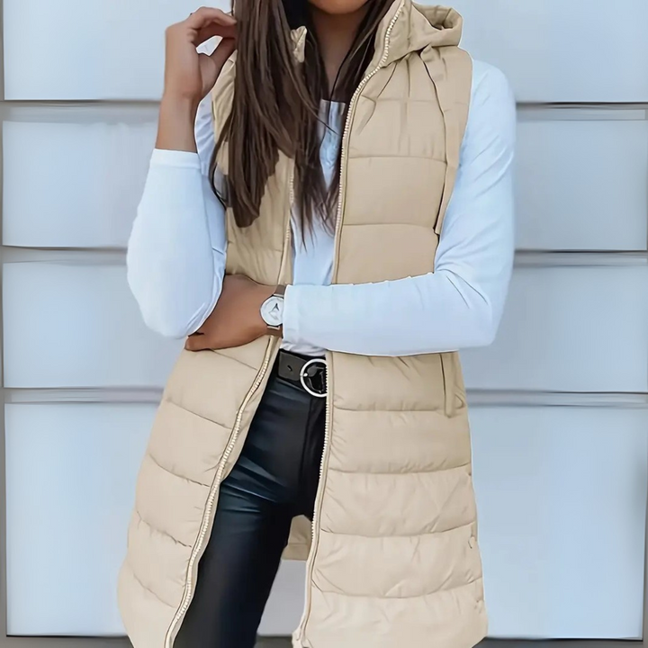 Rain™ - Casual Sleeveless Hood Long Puffer Vest