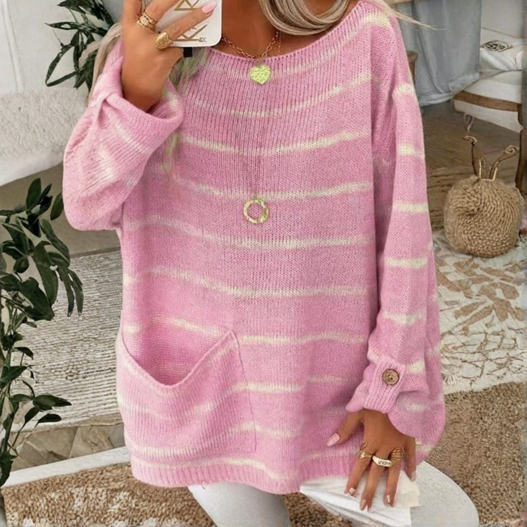 ROUX™ - Casual Long Sleeve Round Neck Sweater