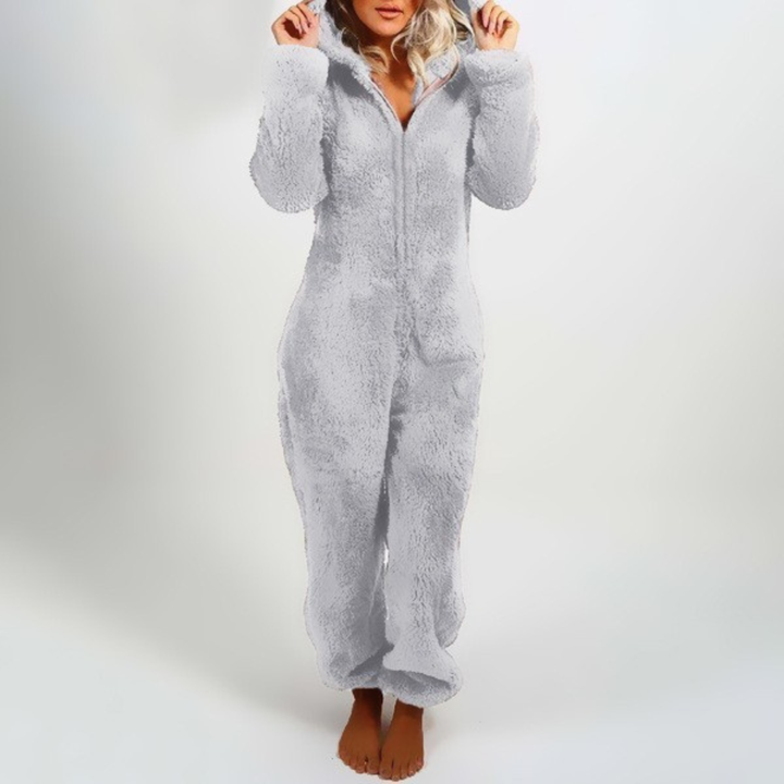 LUMI™ - Comfy Zipper Hooded Long Sleeve Plush Pajama Jumpsuit