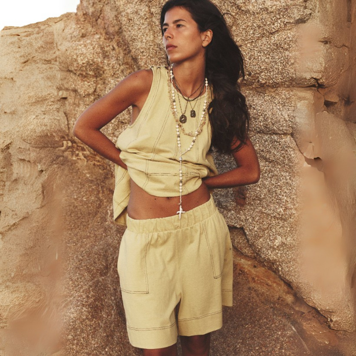LUNARA™ - Comfy Sleeveless A-Line Top and Shorts Duo