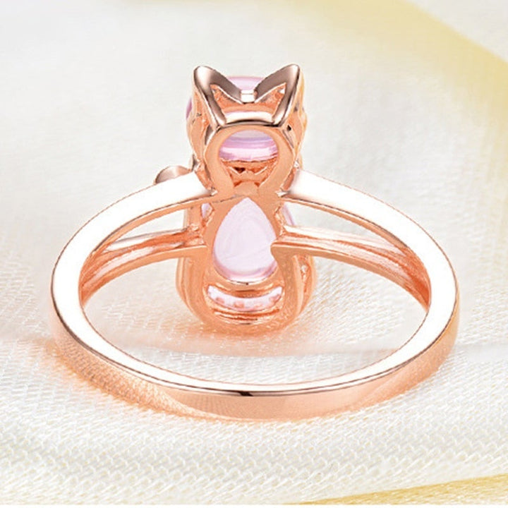 Chic Rose Gold Cat Ring