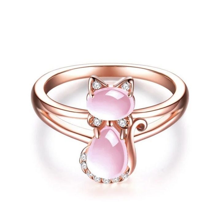 Chic Rose Gold Cat Ring
