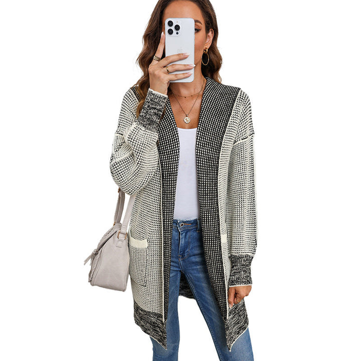 IRISH™ - Oversized Plaid Chunky Knit Open Front Cardigan