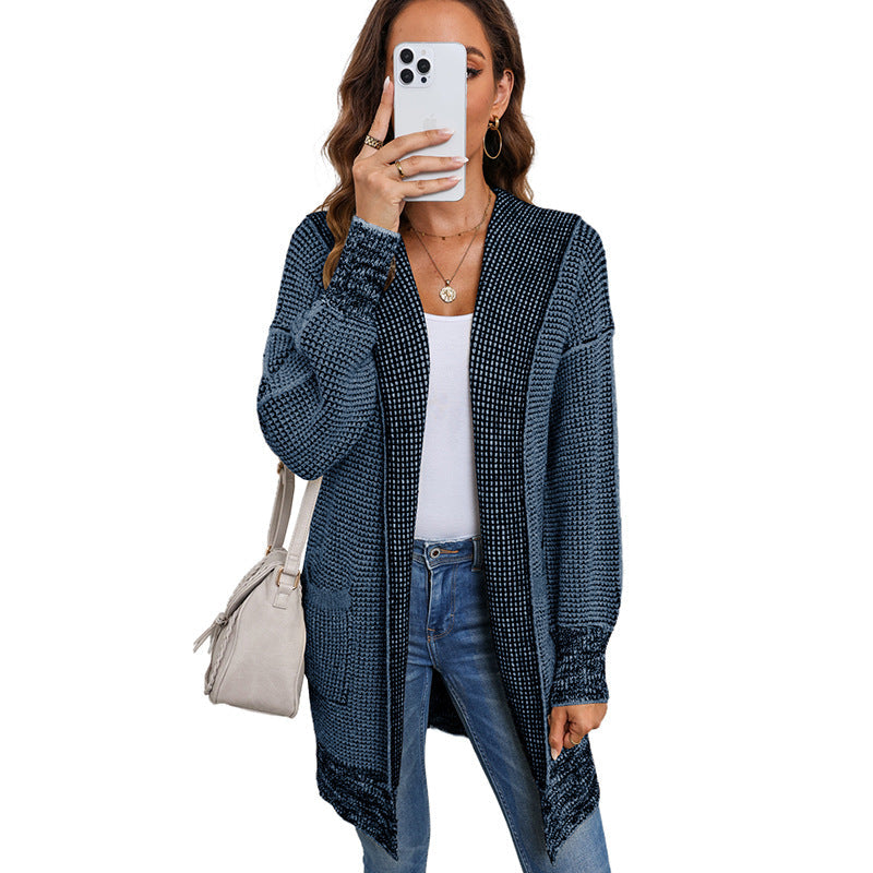 IRISH™ - Oversized Plaid Chunky Knit Open Front Cardigan