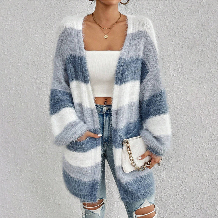 JULIETA™ - Comfy Open Front Long Sleeve Fuzzy Cardigan