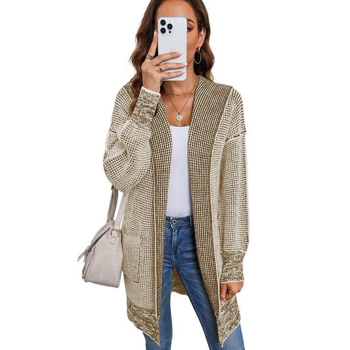 IRISH™ - Oversized Plaid Chunky Knit Open Front Cardigan