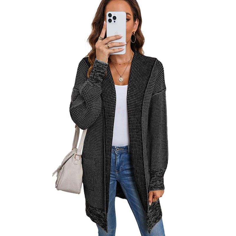 IRISH™ - Oversized Plaid Chunky Knit Open Front Cardigan