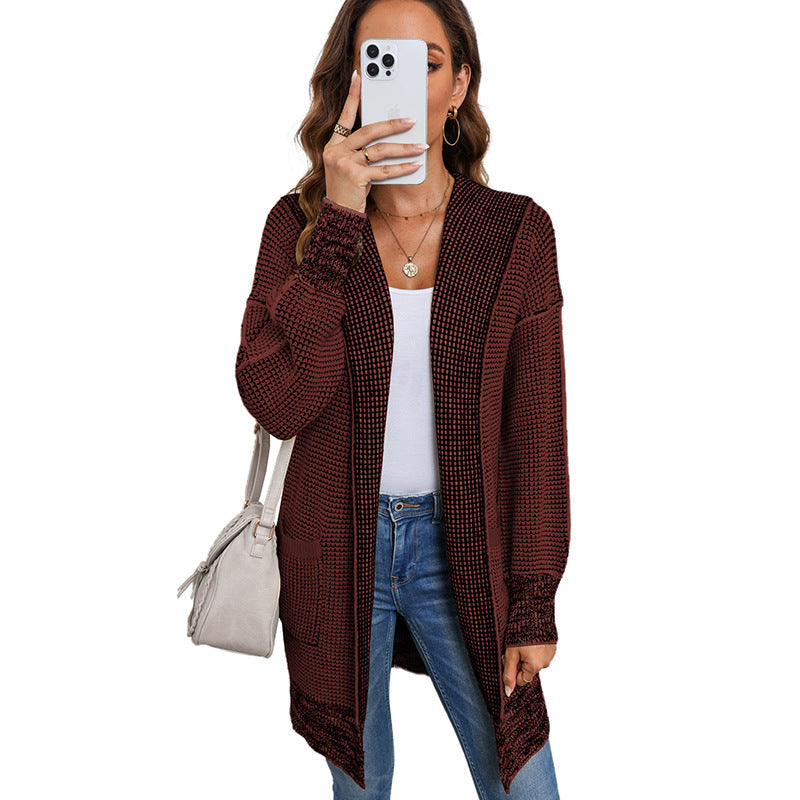 IRISH™ - Oversized Plaid Chunky Knit Open Front Cardigan