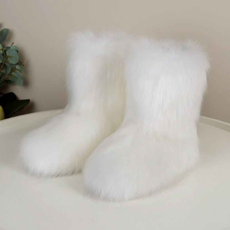 HIRA™ - Chic Trendy Furry Mid Length Winter Boots
