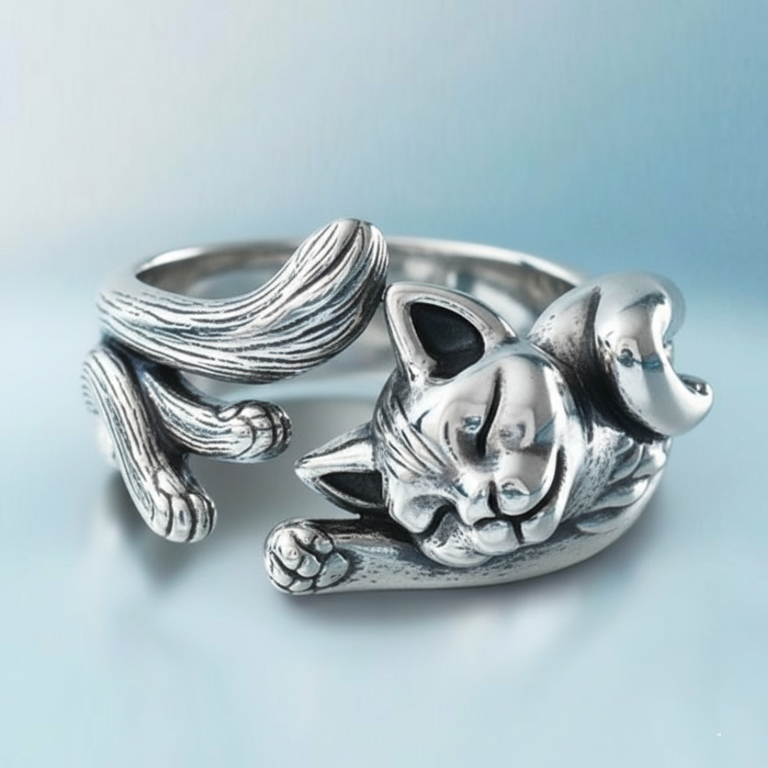 Soft Cuddle Cat Adjustable Ring