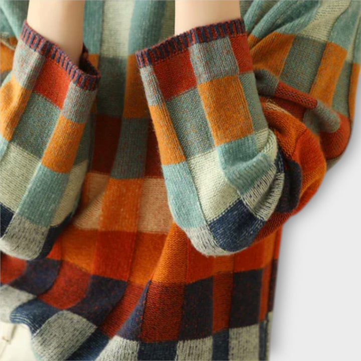 High-Neck Knit Sweater