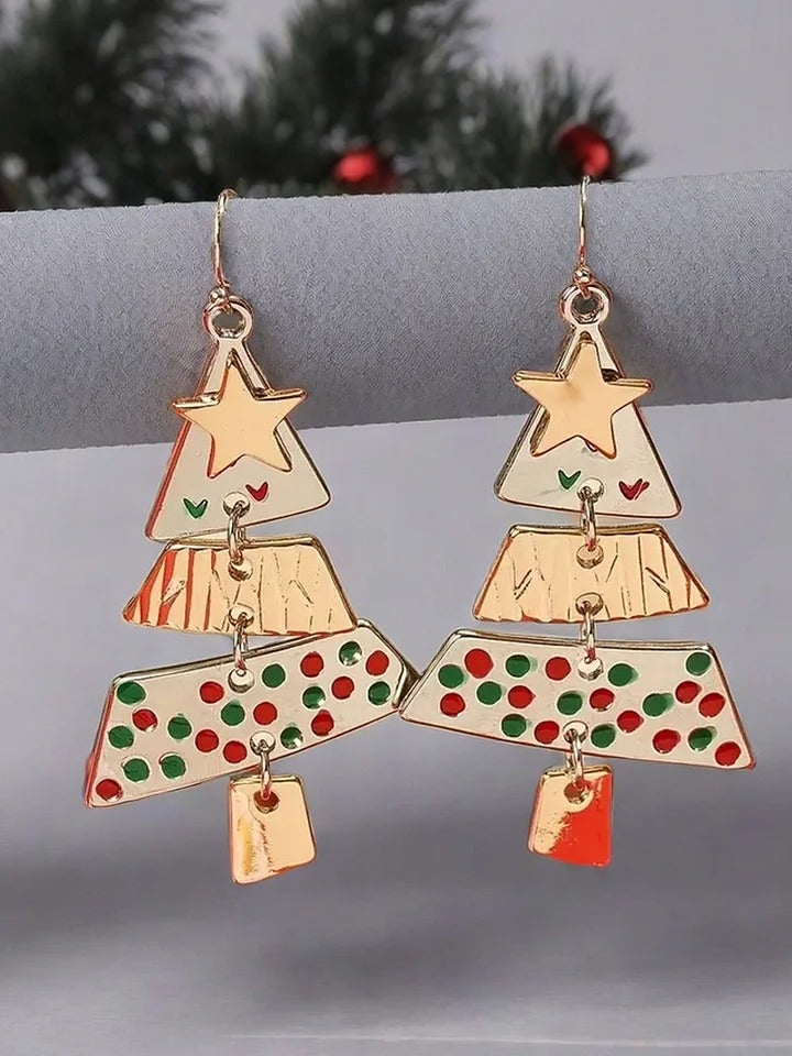 Hazel™ - Women's Party Carnival Metal Christmas Tree Long Earrings