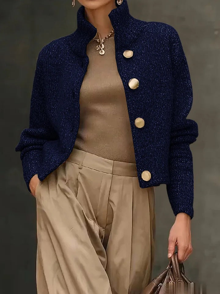 Brooke™ - Solid Color Turtleneck Loose Cardigan Sweater