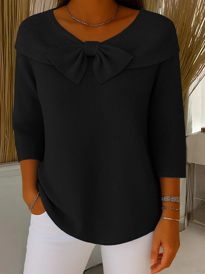 Savannah™ - Round Neck Bow Knit Pullover
