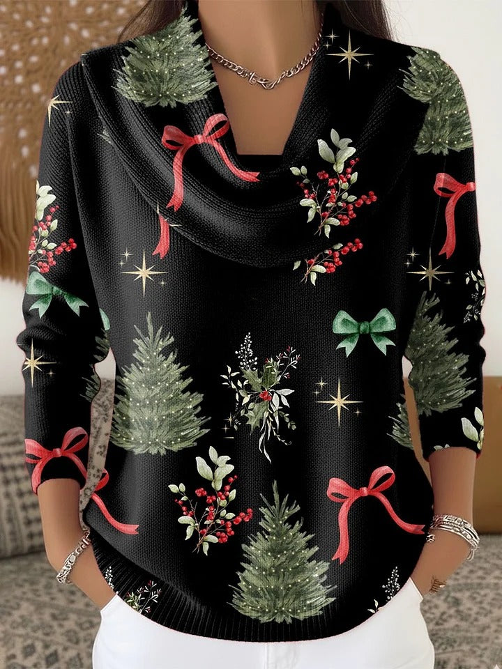 Alice™ - Vintage Christmas Print Buttoned Cardigan