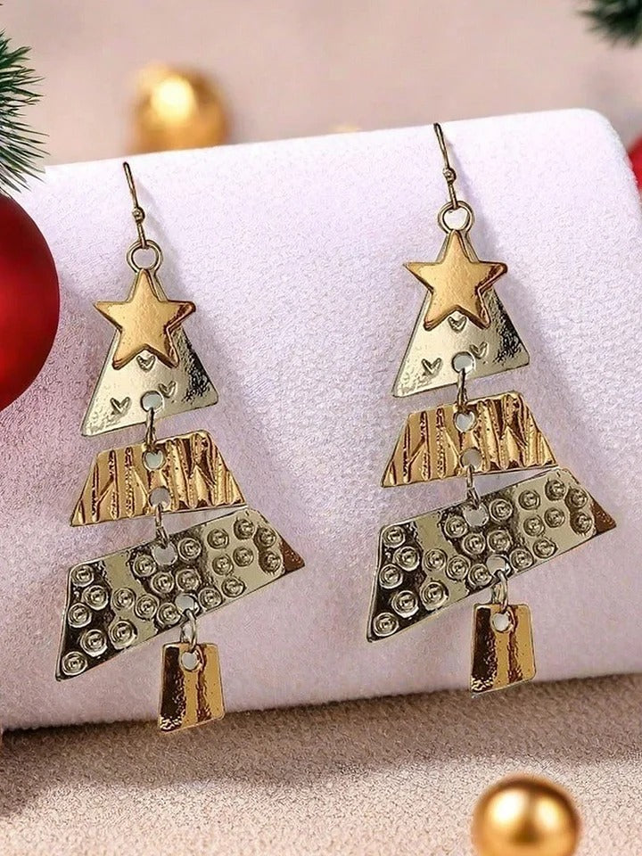 Hazel™ - Women's Party Carnival Metal Christmas Tree Long Earrings