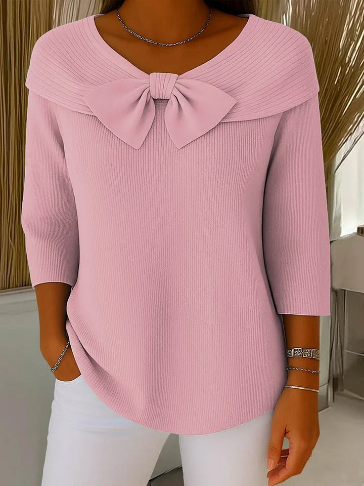 Savannah™ - Round Neck Bow Knit Pullover