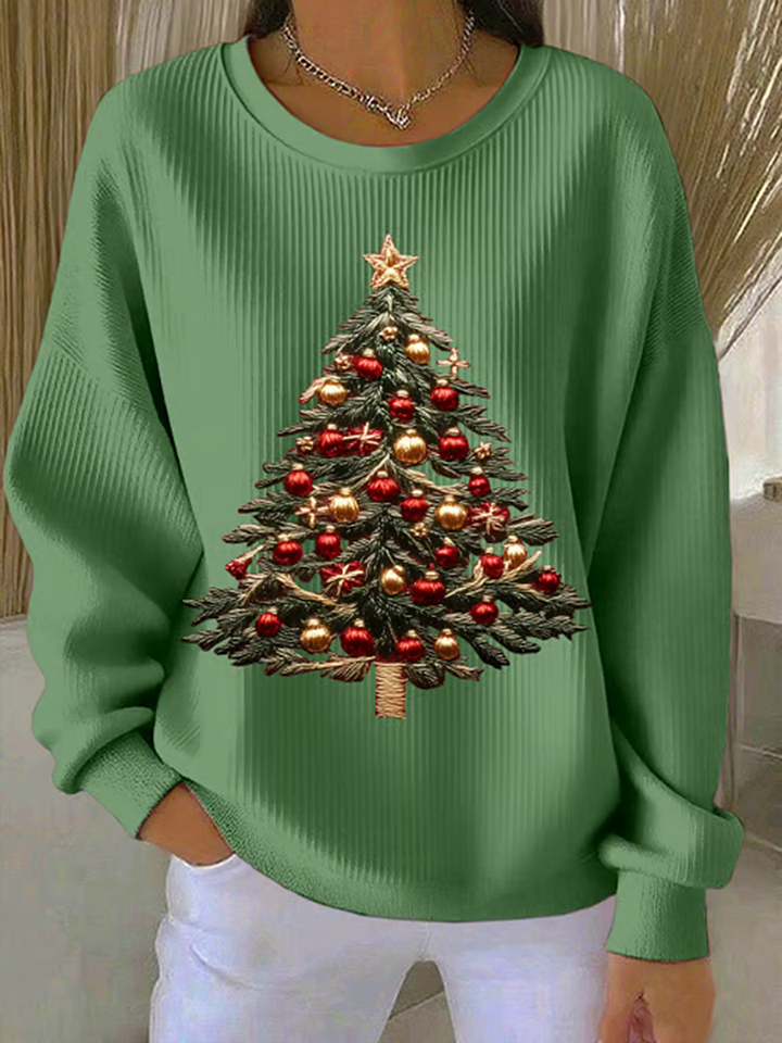 Naomi™ - Women's Casual Holiday Tree Sweatshirt