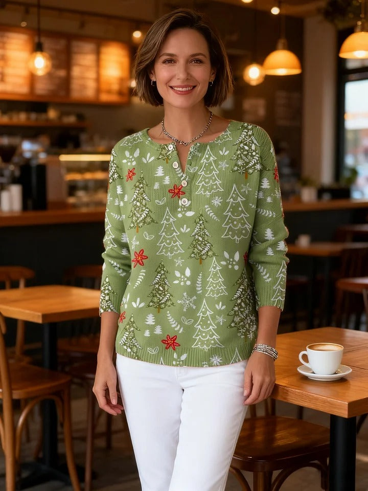 Hannah™ - Festive Christmas Tree Cardigan Sweater