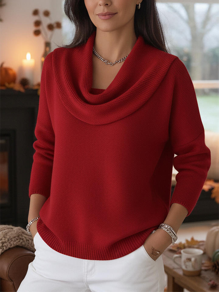 Victoria™ - Elegant Ruffled Collar Sweater Top