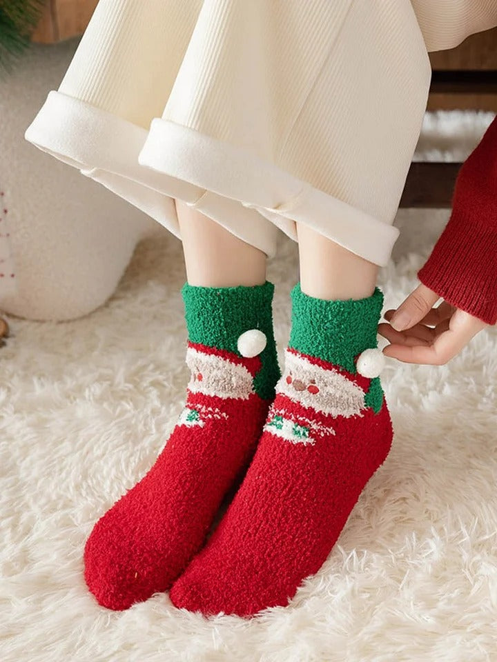 Ruby™ - Christmas Coral Fleece Socks Gift Box