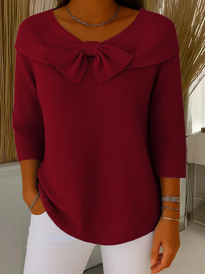 Savannah™ - Round Neck Bow Knit Pullover