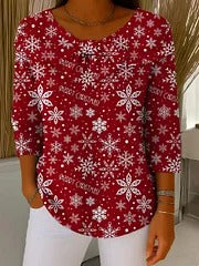 Reagan™ - Vintage Christmas Snowflake Buttoned Cardigan