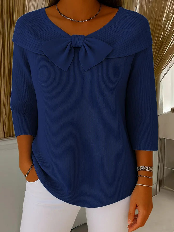 Savannah™ - Round Neck Bow Knit Pullover