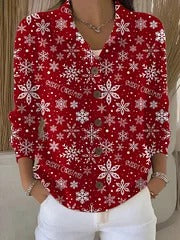 Reagan™ - Vintage Christmas Snowflake Buttoned Cardigan