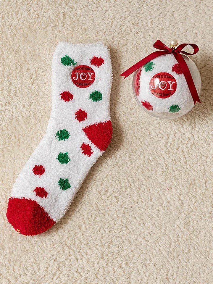 Ruby™ - Christmas Coral Fleece Socks Gift Box