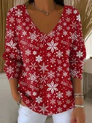 Reagan™ - Vintage Christmas Snowflake Buttoned Cardigan