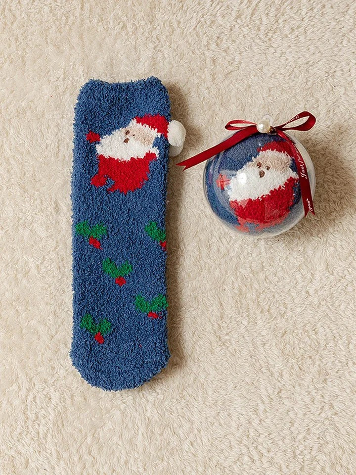 Ruby™ - Christmas Coral Fleece Socks Gift Box