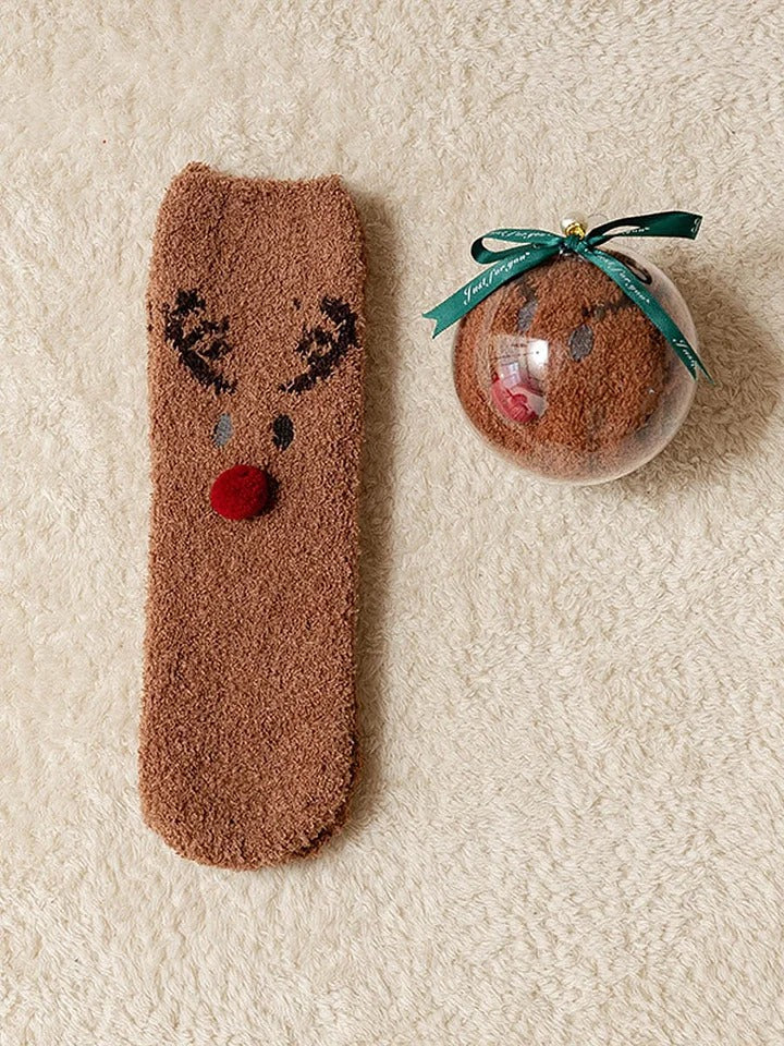 Ruby™ - Christmas Coral Fleece Socks Gift Box