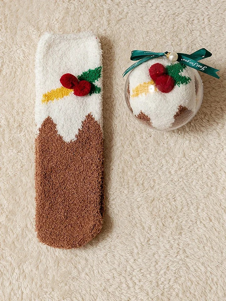 Ruby™ - Christmas Coral Fleece Socks Gift Box