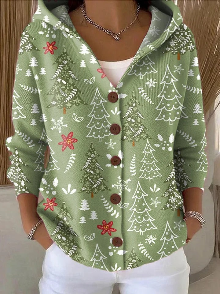 Hannah™ - Festive Christmas Tree Cardigan Sweater