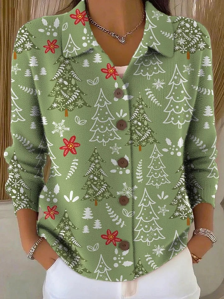 Hannah™ - Festive Christmas Tree Cardigan Sweater
