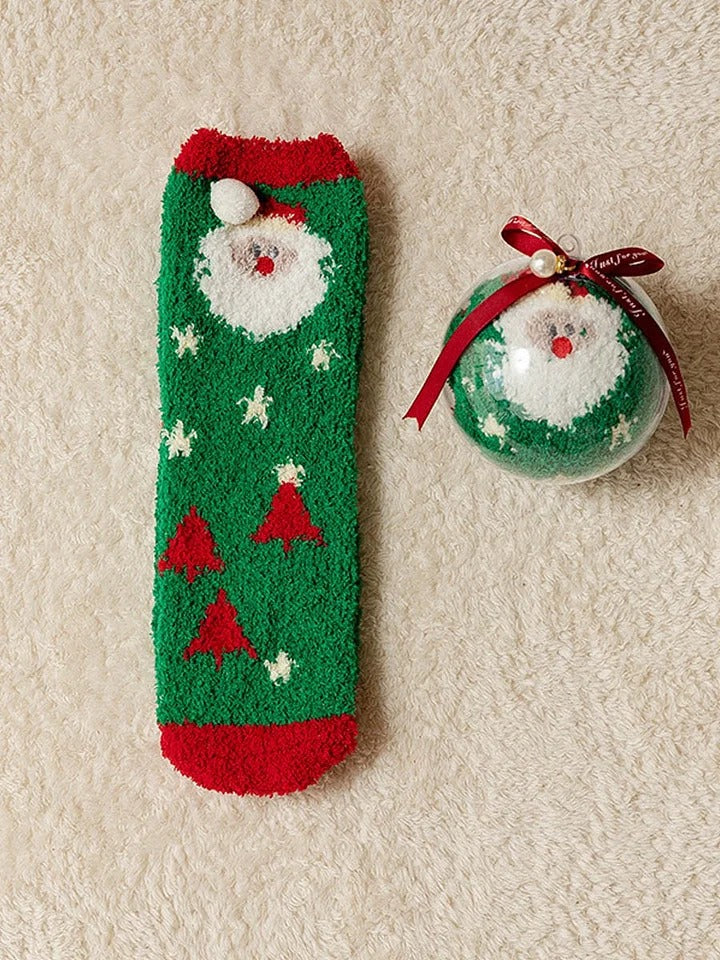 Ruby™ - Christmas Coral Fleece Socks Gift Box