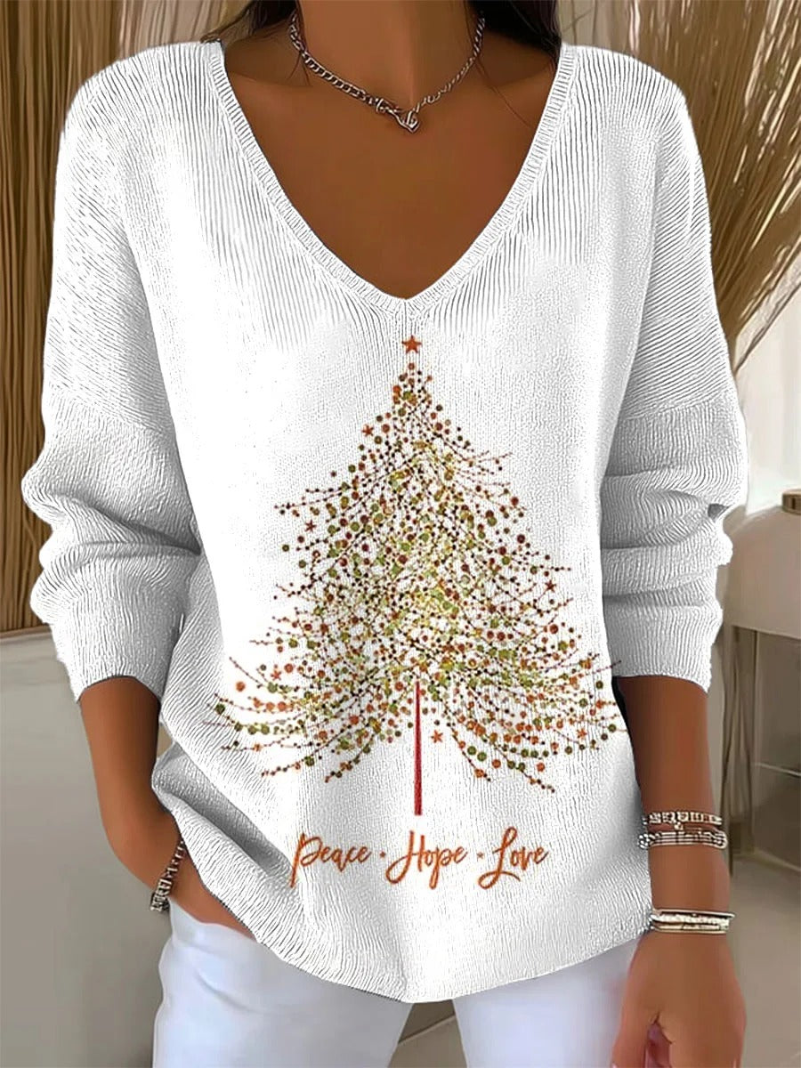 Isla™ - Vintage Christmas Tree Print Pullover