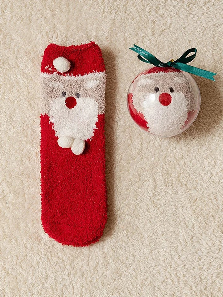 Ruby™ - Christmas Coral Fleece Socks Gift Box