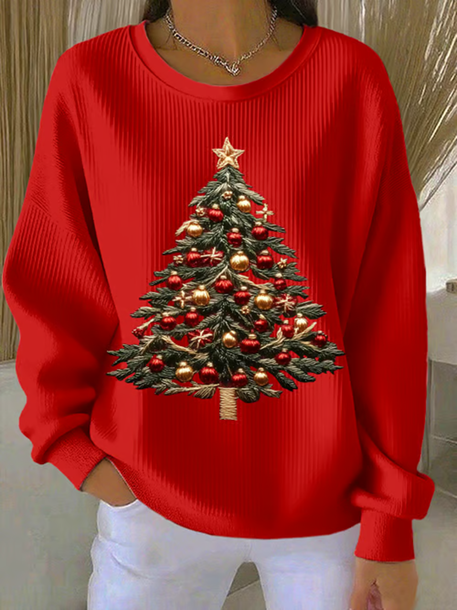 Naomi™ - Women's Casual Holiday Tree Sweatshirt
