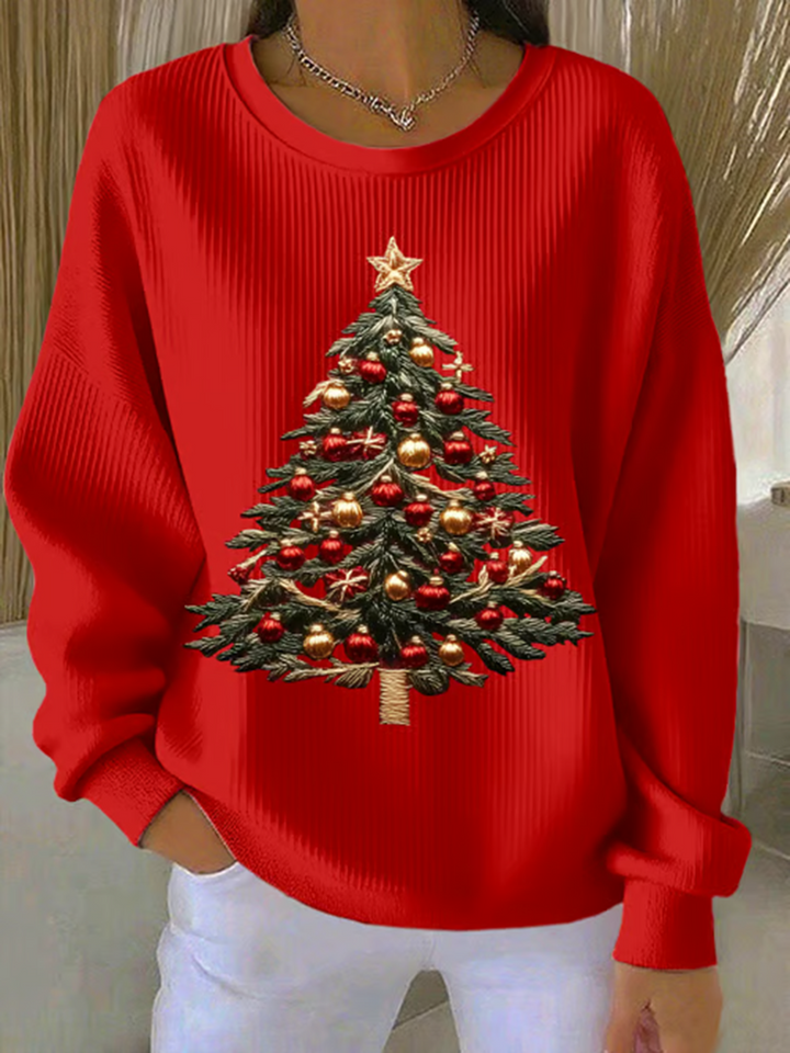 Naomi™ - Women's Casual Holiday Tree Sweatshirt